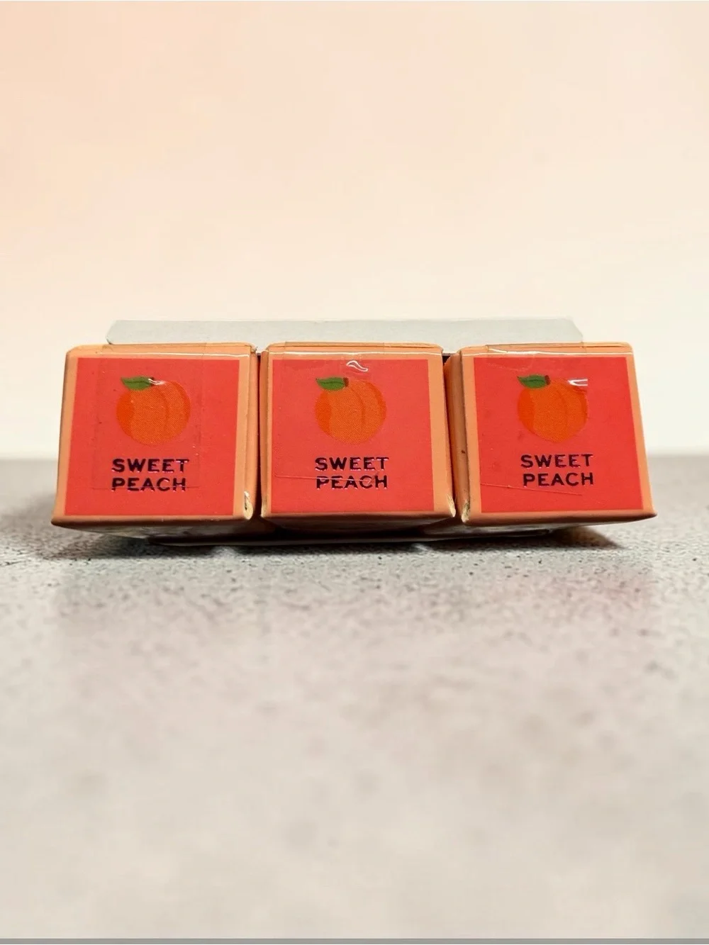 I Heart Revolution Tasty Peach Lip Oil Sweet Peach 3-Pc Set Vegan NIB Sealed